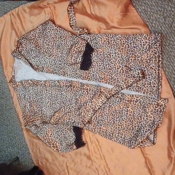 Leopard satin gown, sz S - Picture 1 of 5